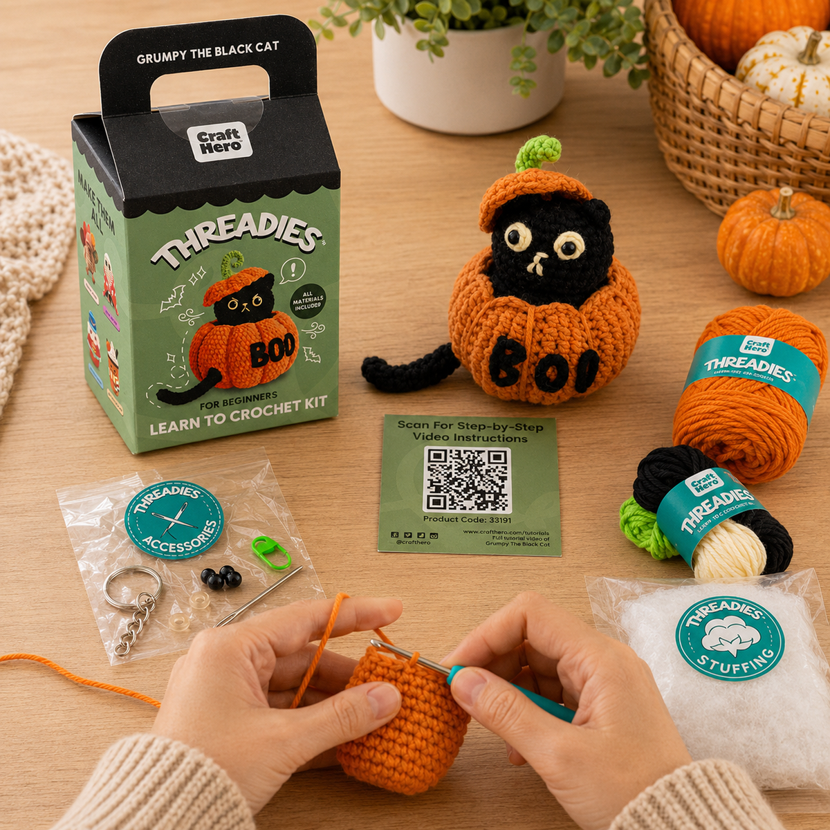 Halloween Crochet Kit for Beginners - Grumpy