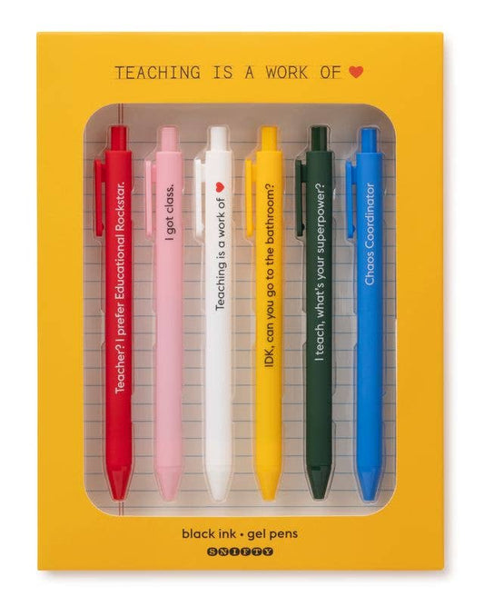 Teaching Is a Work of Heart Quotable Gel Pen Set