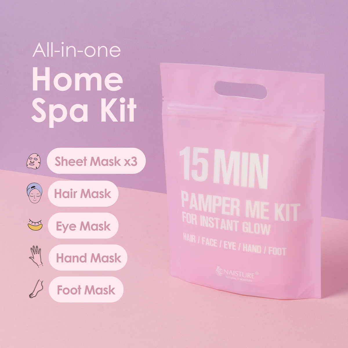 15 Min Pamper Me Home Spa Kit (7 Piece)