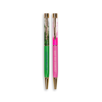 Wicked Inspired Glitter Pen Set, Green/Pink