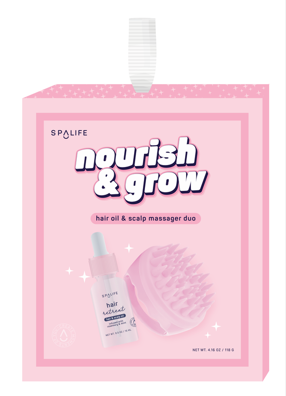 Nourish & Grow Hair Oil & Scalp Massager Duo