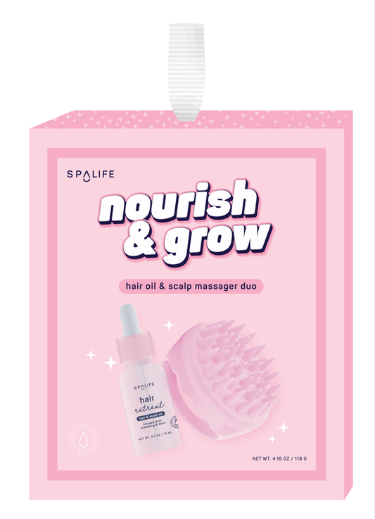 Nourish & Grow Hair Oil & Scalp Massager Duo