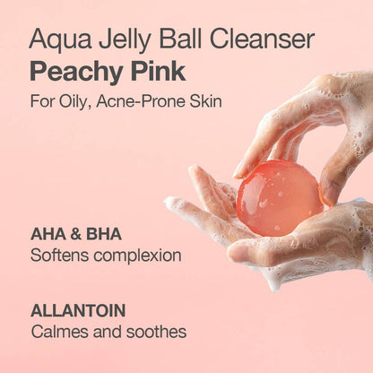 Exfoliating Aqua Jelly Ball Cleanser - Peachy Pink