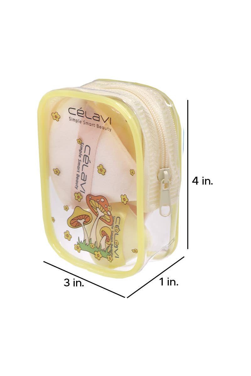 Shroomy Puffs Makeup Puff Set with Keychain Bag