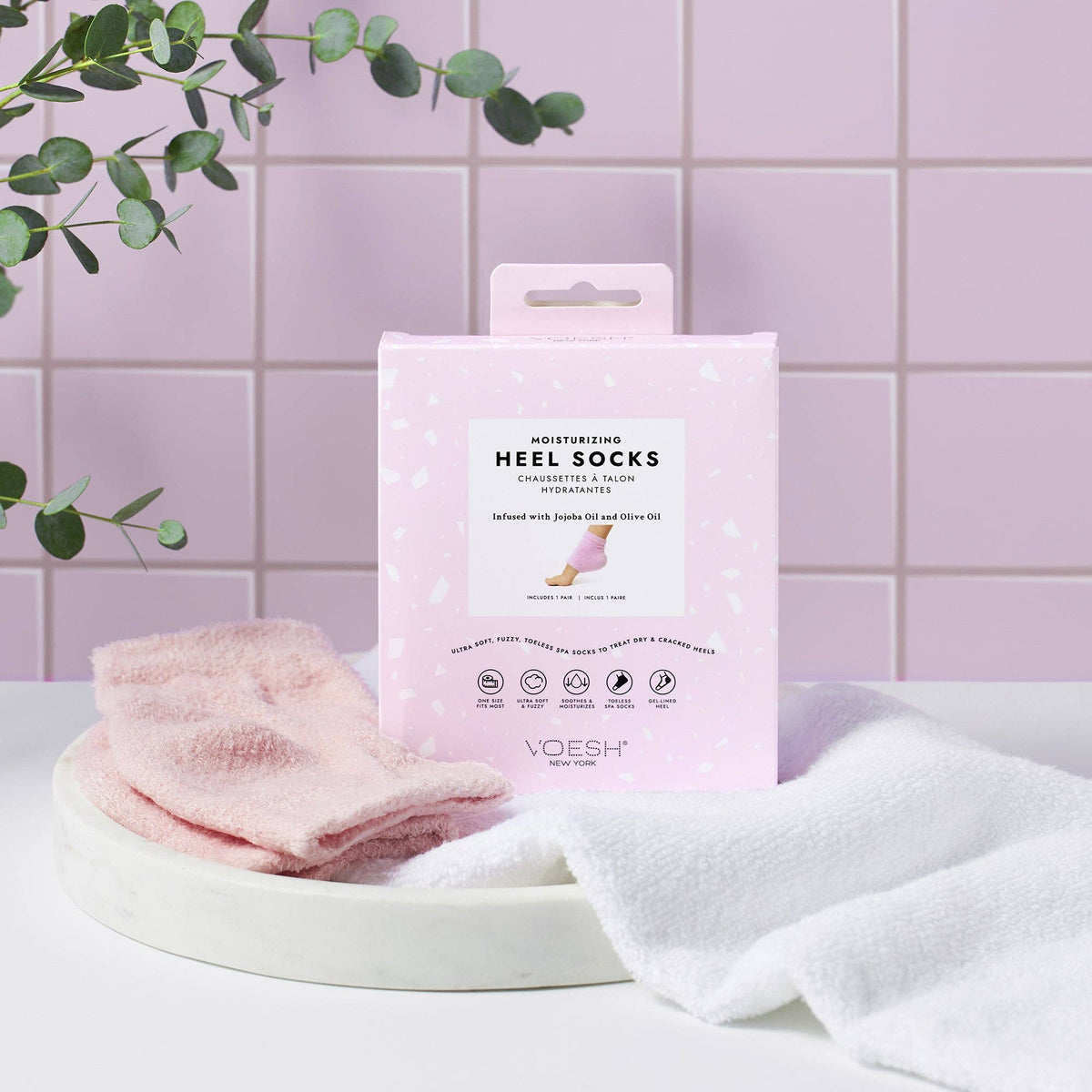 Moisturizing Gel Heel Socks - Pink