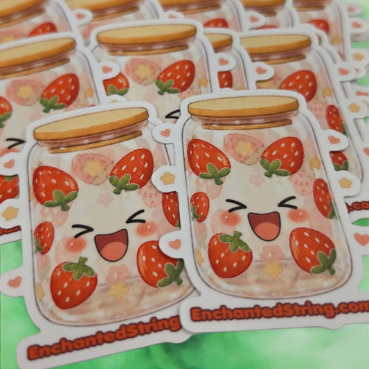 Strawberry Glass Cup Sticker