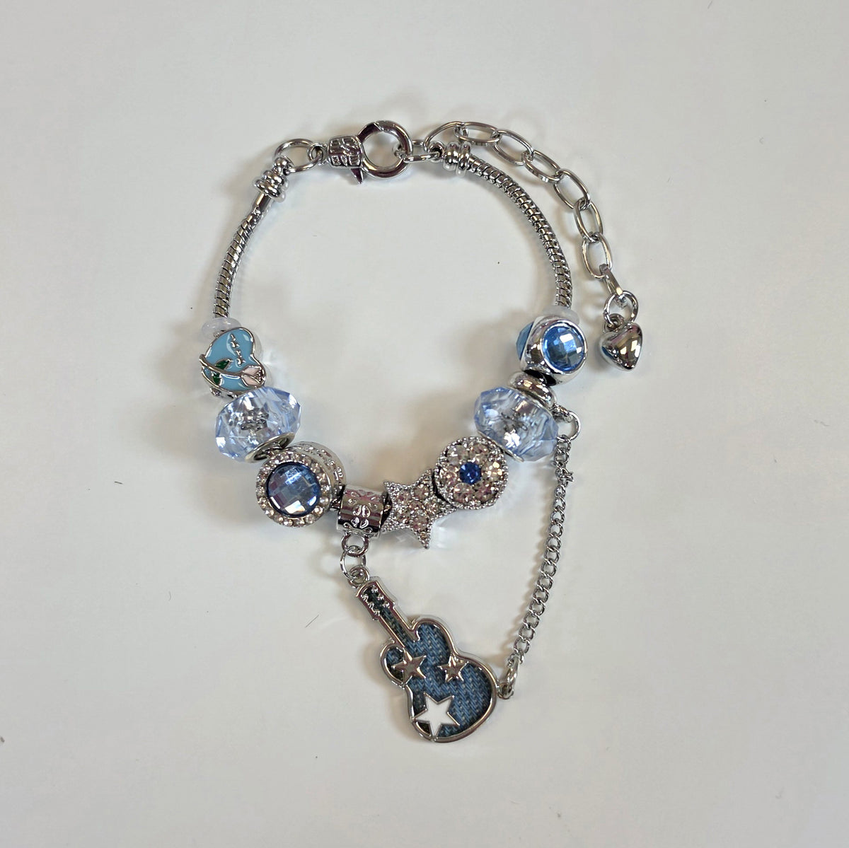 Guitar Blues Charm Bracelet