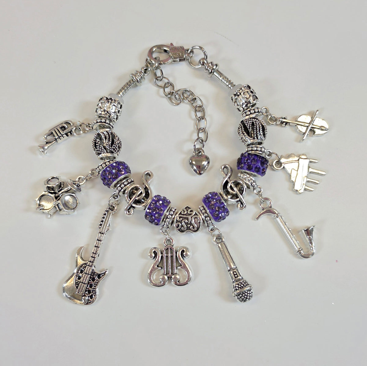 Purple Musical Charm Bracelet