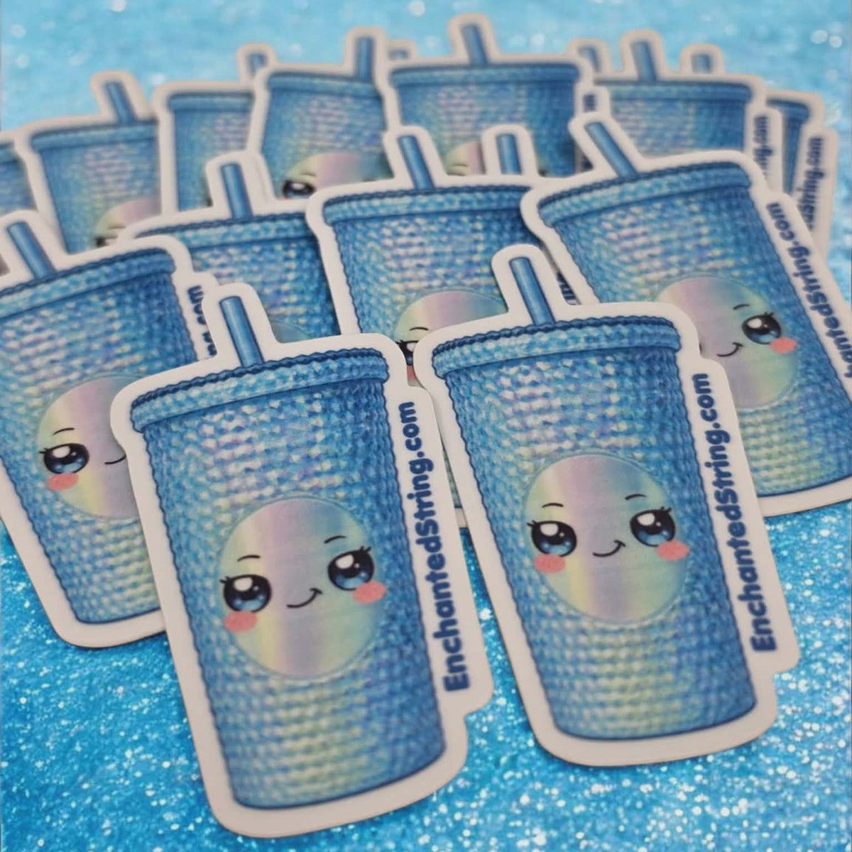Blue Studded Tumbler Sticker