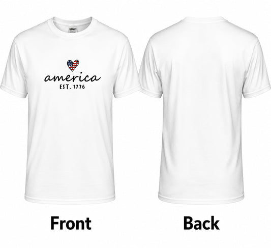 America Flag Heart T-Shirt