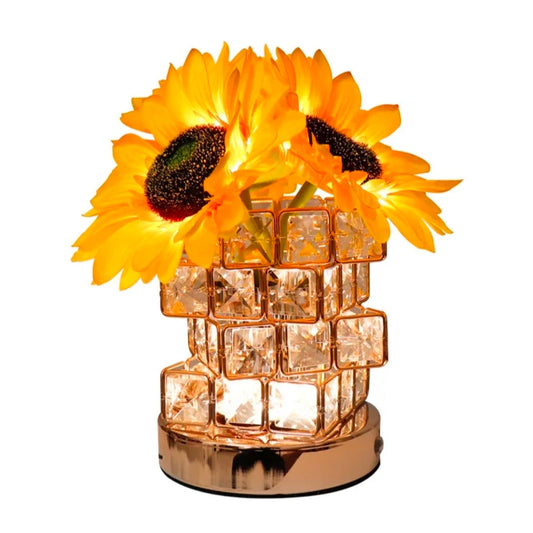 Sunflower Crystal LED Touch Lamp