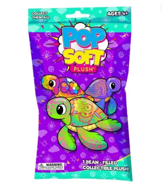 Pop Soft Plush Sea Turtle 4 inch Mystery Bag