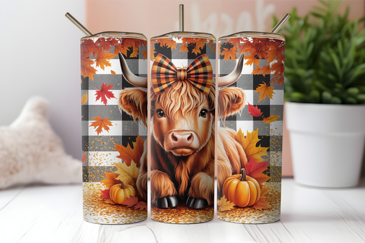 Fall Highland Cow, 20oz tumbler