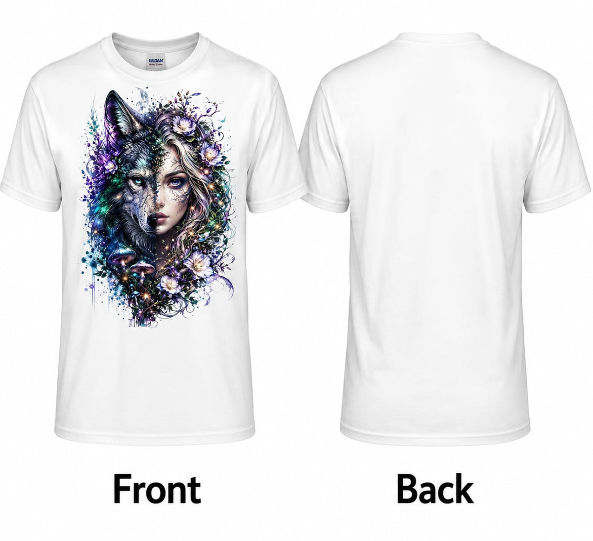 Fantasy Wolf Woman T-Shirt