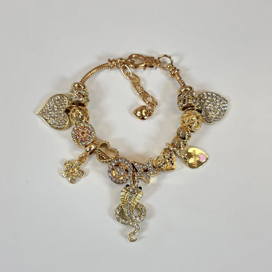 Snake & Bling Charm Bracelet