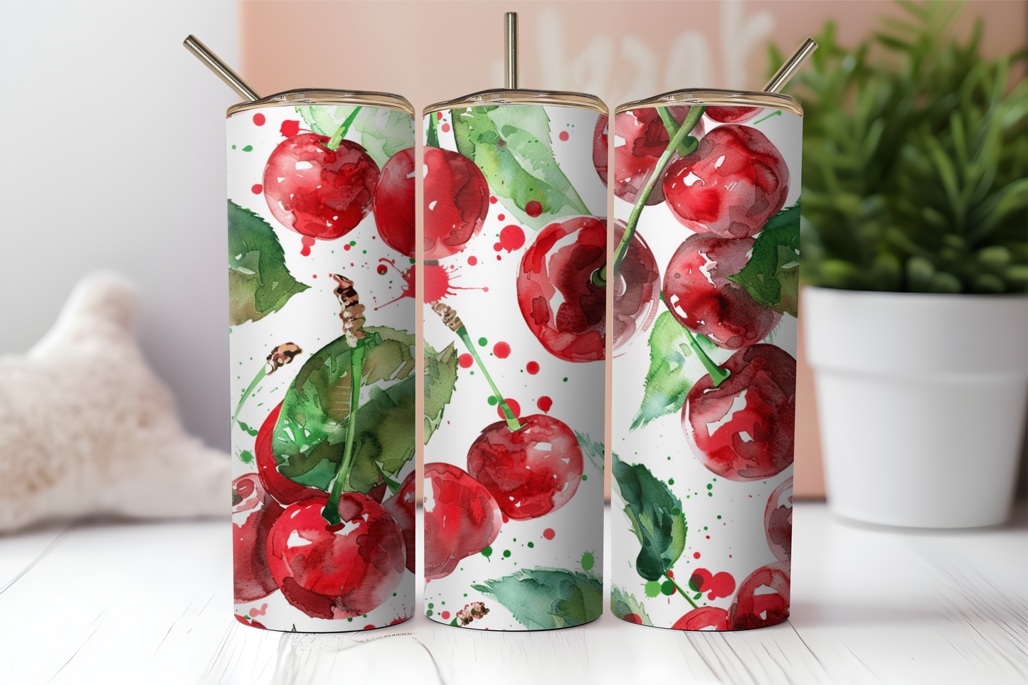 Cherries, 20oz tumbler