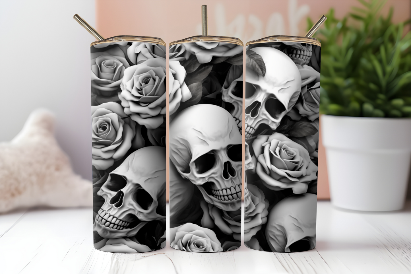 Goth Skulls, 20oz tumbler